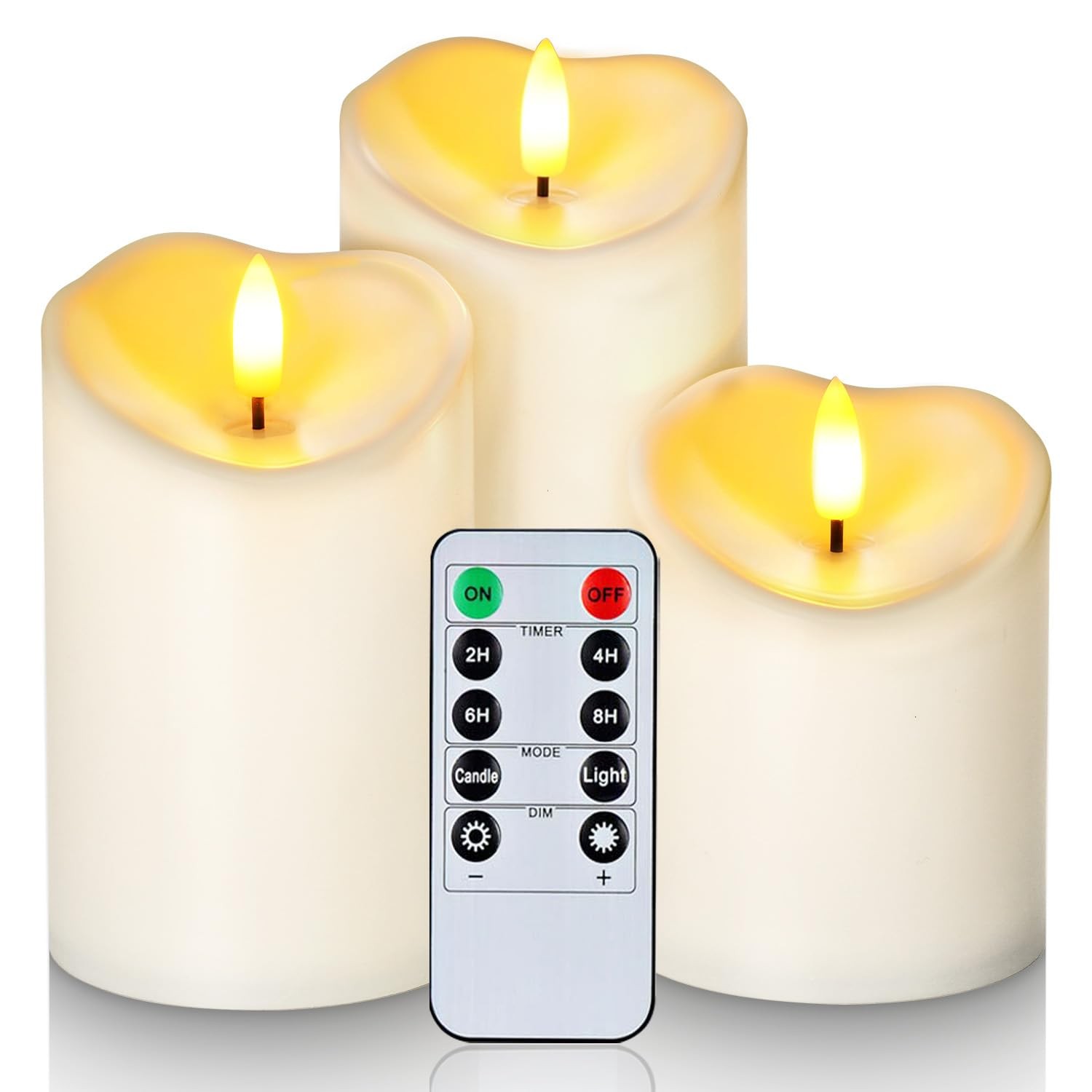 Outdoor Waterproof Flameless Candles, Led Candle With Remote, 3Pcs Battery Op…