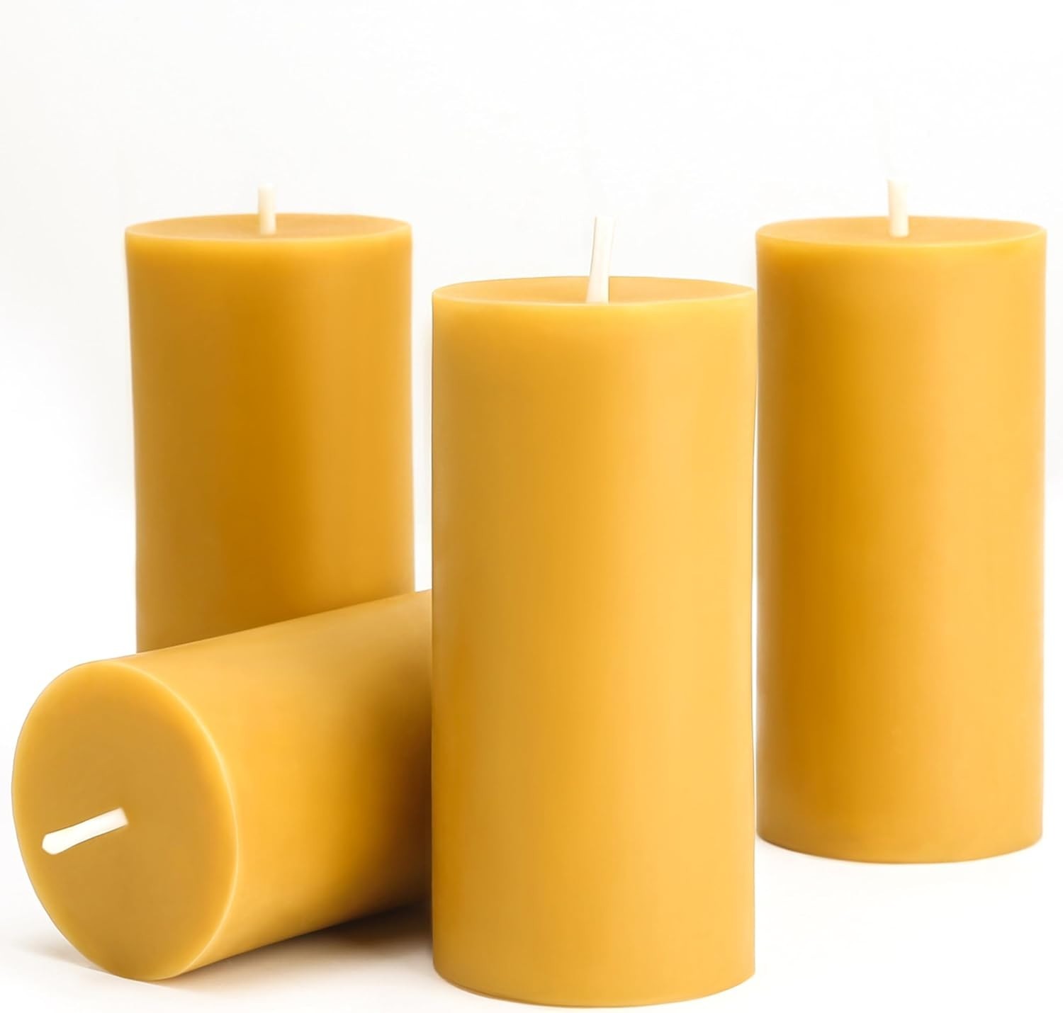 Long-Lasting Organic Beeswax Pillar Candles (4-Pack)