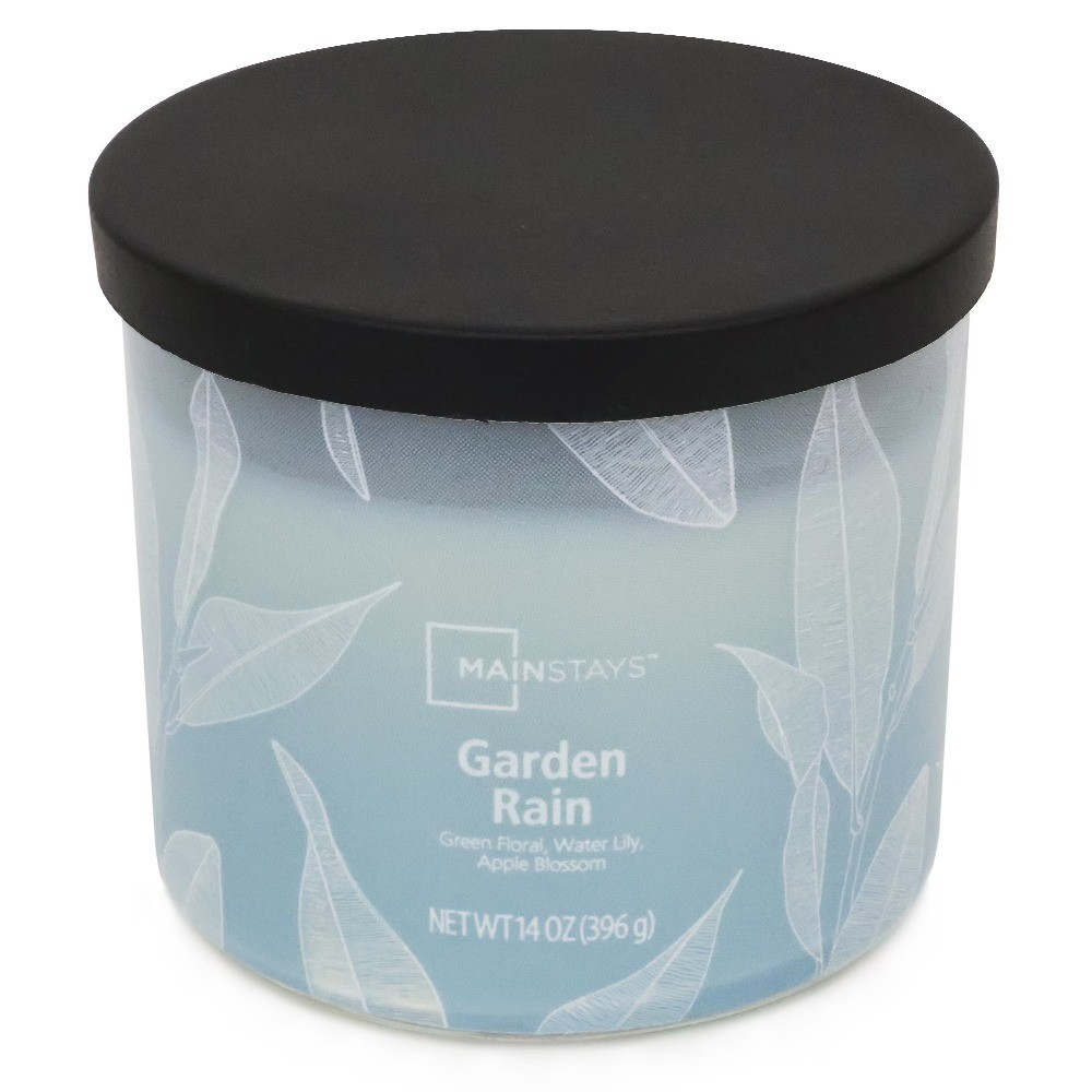 3-Wick Ombre Wrap Garden Rain Candle, 14-Ounce