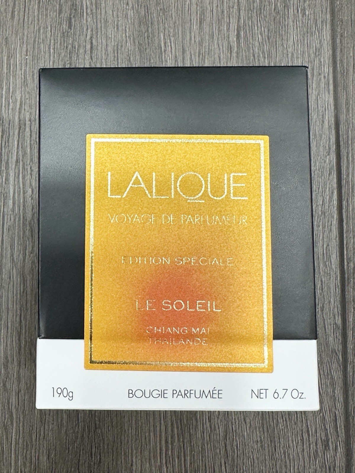 LALIQUE Scented Candle VOYAGE DE PARFUMEUR LE SOLEIL CHIANG MAI THAILAND 190g