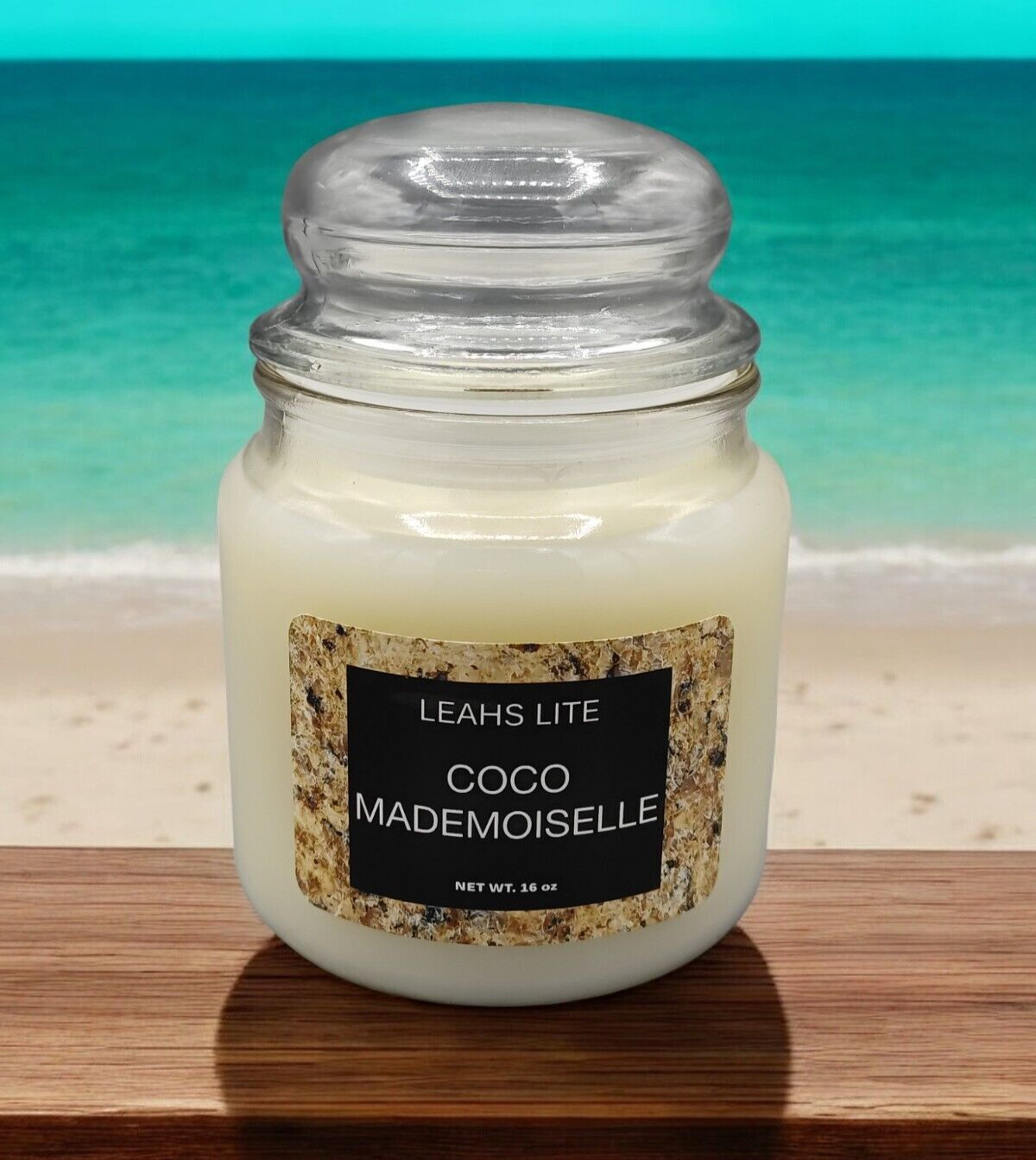 Wood wick * COCO MADEMOISELLE CHANEL TYPE * scented * Leah’s Lite Candle * 16oz