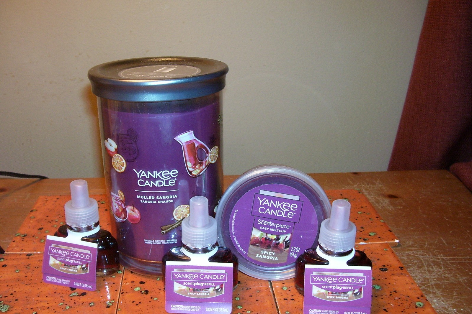 yankee candle 20oz TUMBLER MULLED SANGRIA + MELTCUP + 3 REFILLS