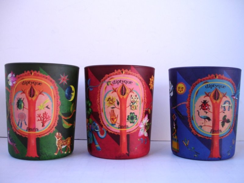 Diptyque 3 Candles Holiday Lucky Charms 2109 Amber, Pine, Flora Fortuna SET 3