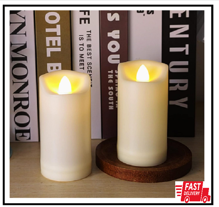 LED Battery Operated Candles 2X4 Plastic Flickering Flameless Candles with Timer