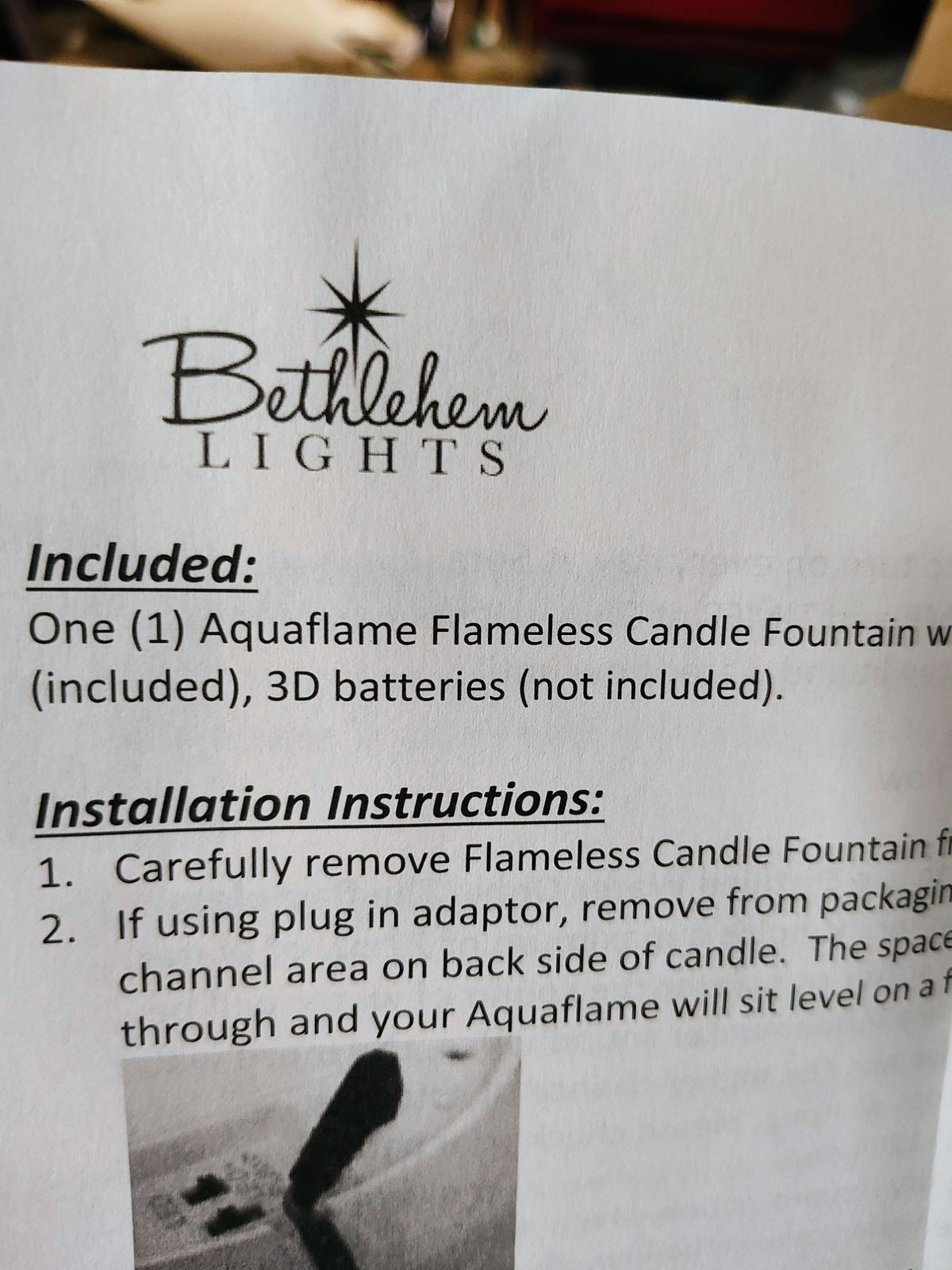 Bethlehem Lights AquaFlame Flameless Candle Fountain LED Pink Wax Flower Shape