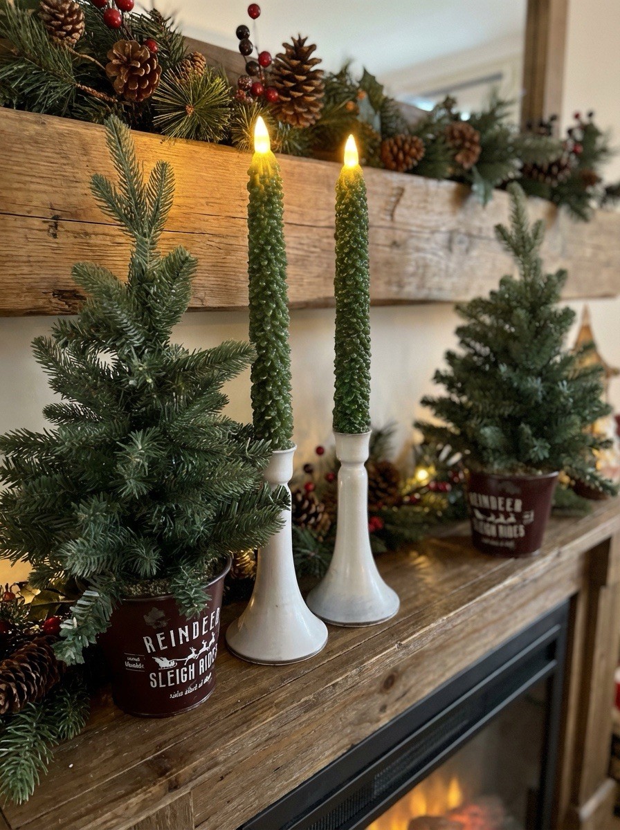 Pier 1 Imports Holiday Flameless LED Taper Candles Takes 2 AAA Batteries Each