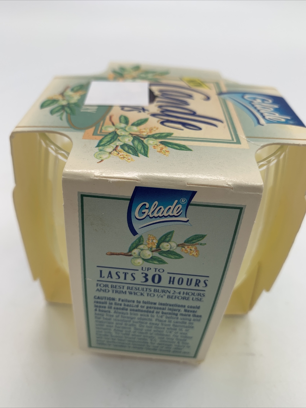 Glade Scents Bayberry Candle 4 oz 1997 Made In Canada NOS