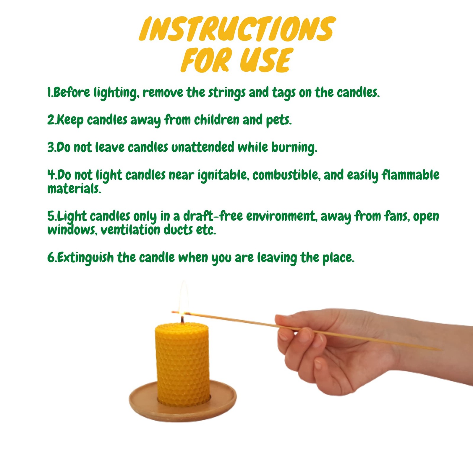 Beeswax Pillar Candles- Small Size 3 Pieces (2.8 inches x 2 inches)0 Pure …