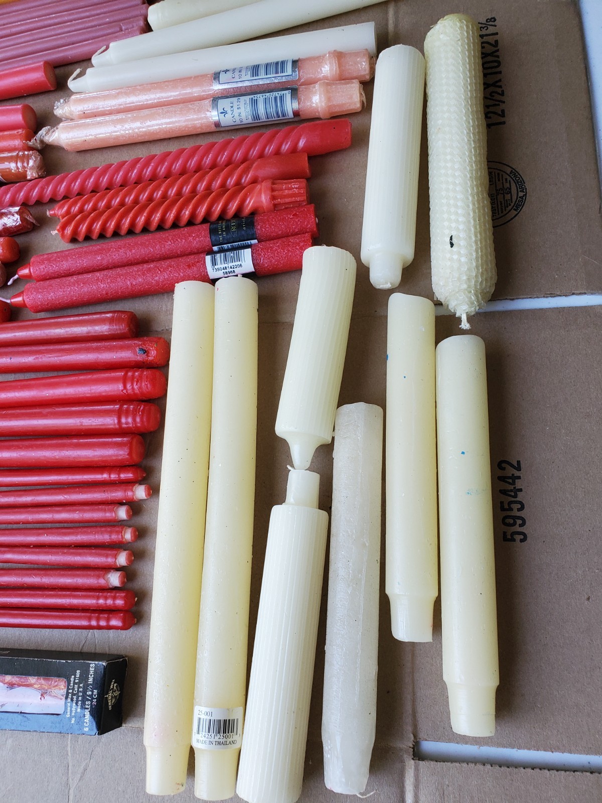 Mixed Lot of 50+ Tapered Candles Various Sizes & Colors