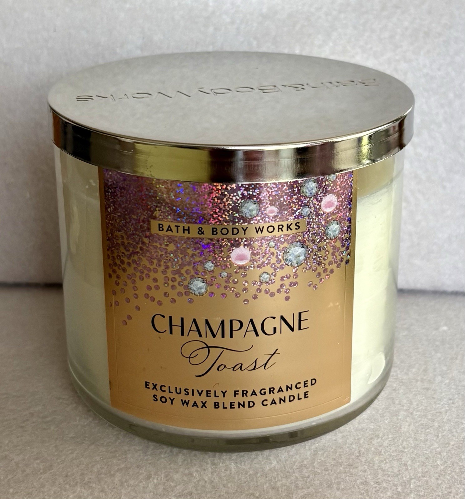 Bath & Body Works Champagne Toast 3-Wick Fragranced Soy Wax Blend Candle 14.5 OZ