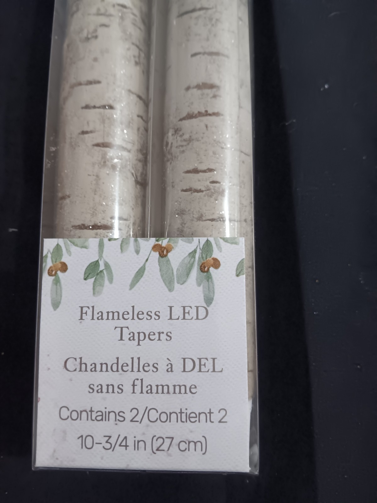 Pier 1 Flameless LED Taper Candles Birch Tree Design NIB