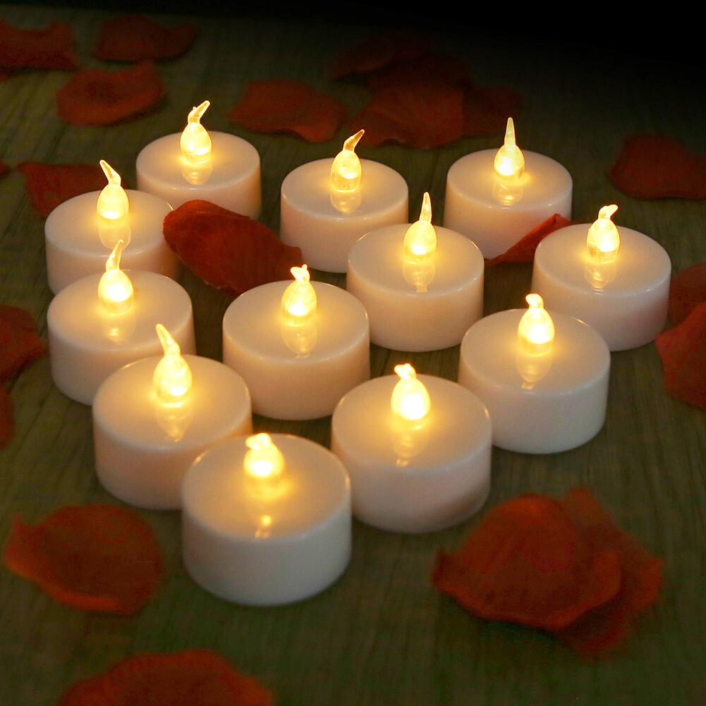 24Pack LED Tea Lights Flickering Flameless Candles Battery Operated with Timer