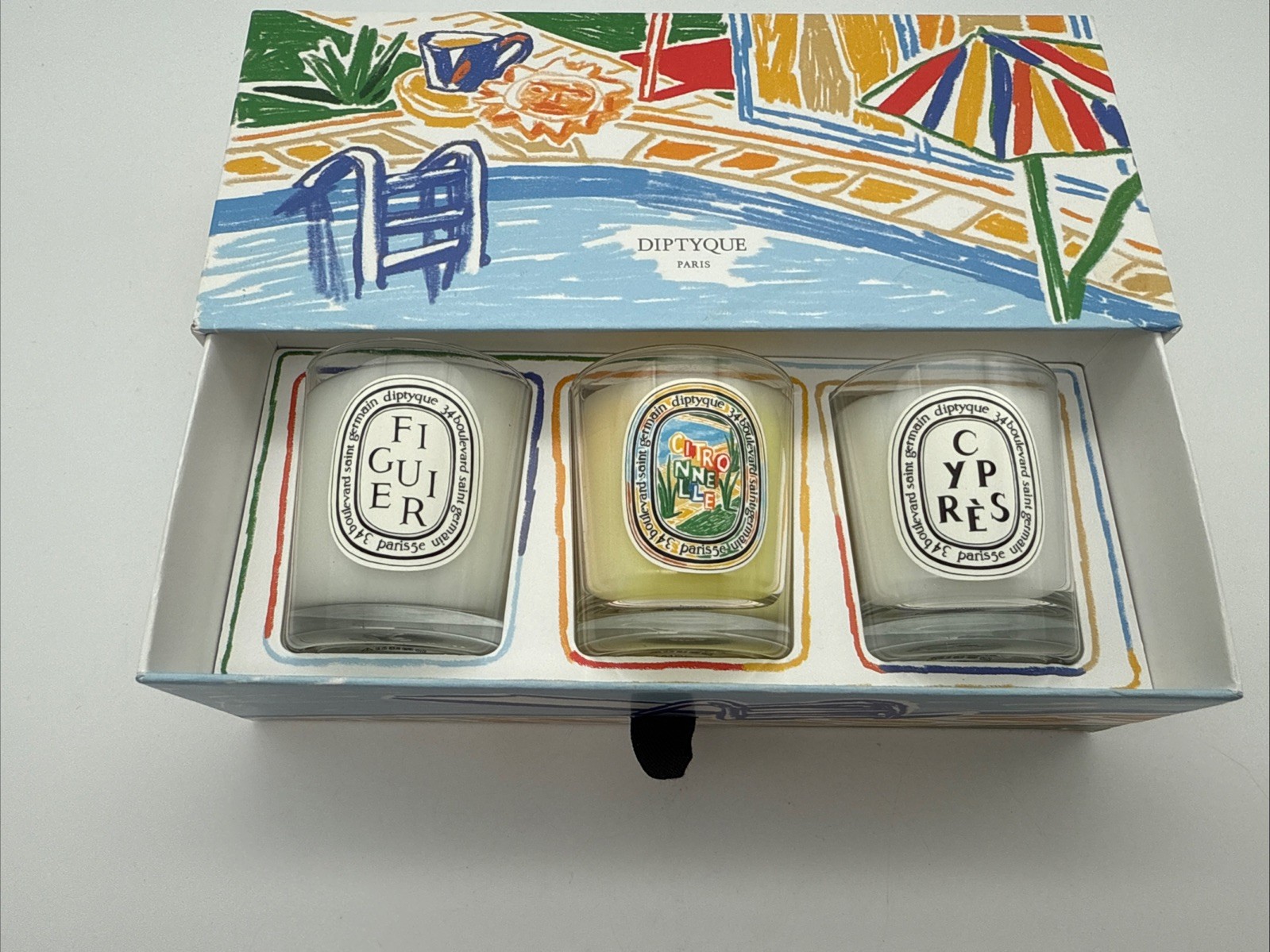 DIPTYQUE Cyprès candle 70g, Citronnelle candle 70g, Figuier candle 70g