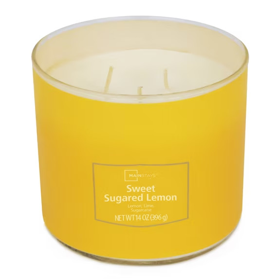 Pack of 2 Sweet Sugared Lemon 3-Wick Textured Wrap Scented Candles, 14 oz Each..