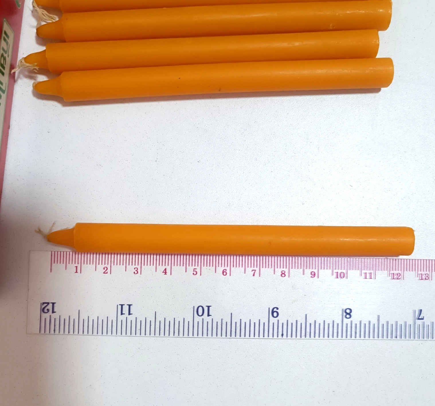 Candles for worshiping Buddha Thai yellow beeswax 24 sticks 4 box