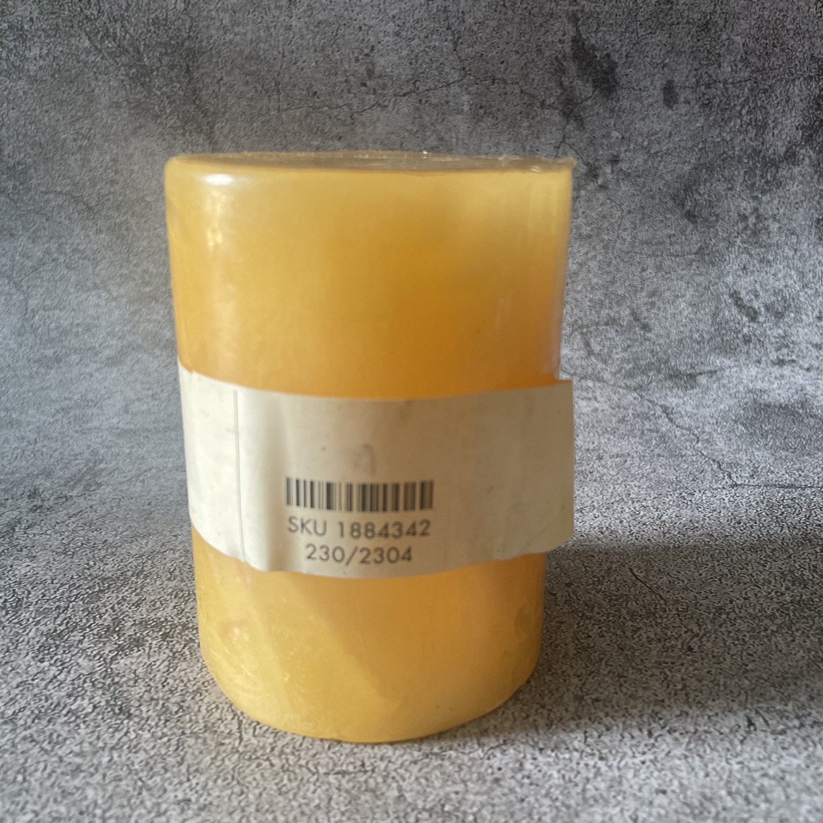 Pier 1 pillar candle unburnt Multiples 4×4″ ginger peach hazelnut lemon