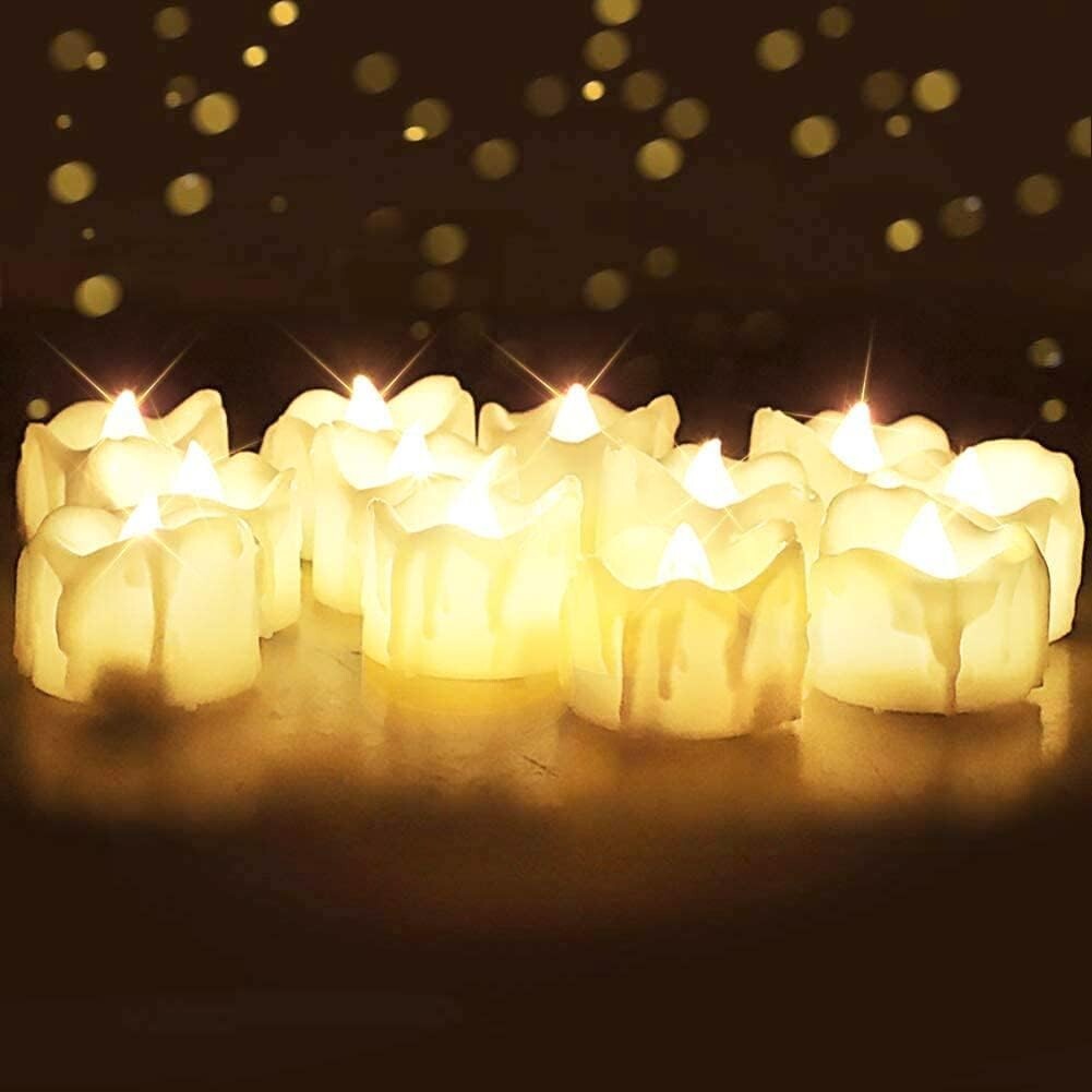 Timer Tea Lights – Battery Operated, Auto-On 6 Hours, Off 18 Hours – Pack of 12
