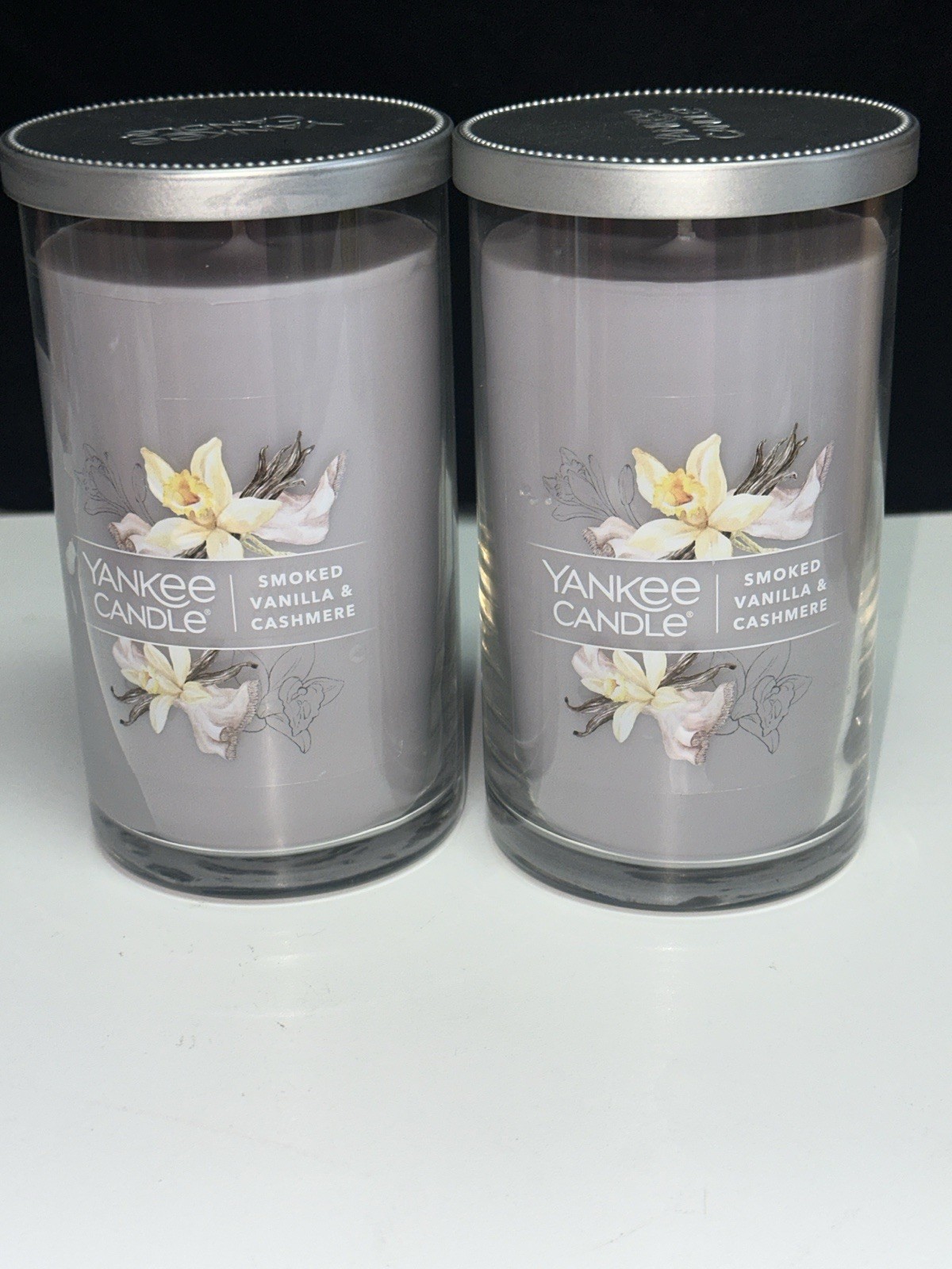 LOT OF 2-NEW-Yankee Candle SMOKED VANILLA & CASHMERE Large 14.25oz