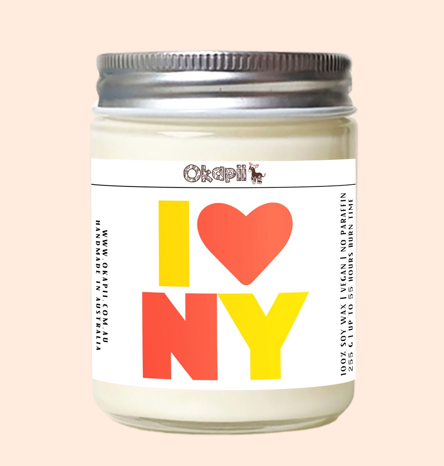 New York City Candle | I love New York | 255 g/9oz ~55 to 60 hrs burn time