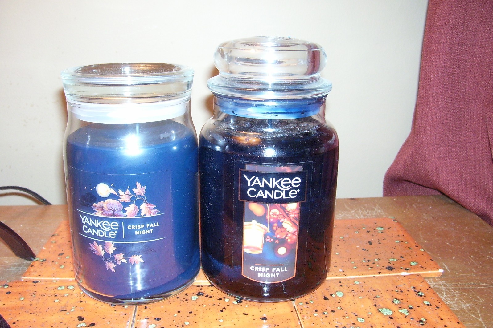yankee candle 22oz + 20oz JARS CRISP FALL NIGHT + 1 TART
