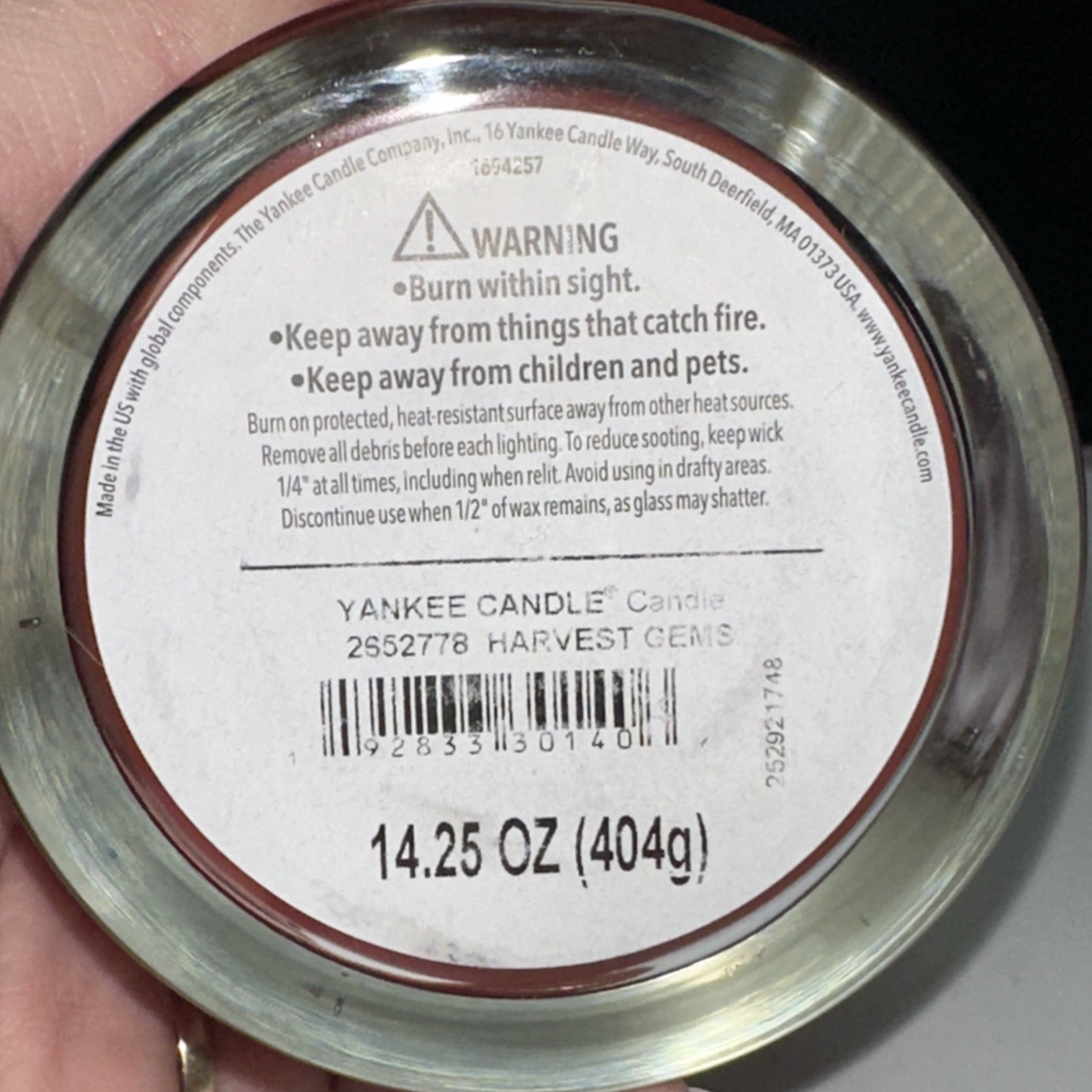 LOT OF 2-NEW-Yankee Candle HARVEST GEMS Large 14.25oz. FREE SHIPPING