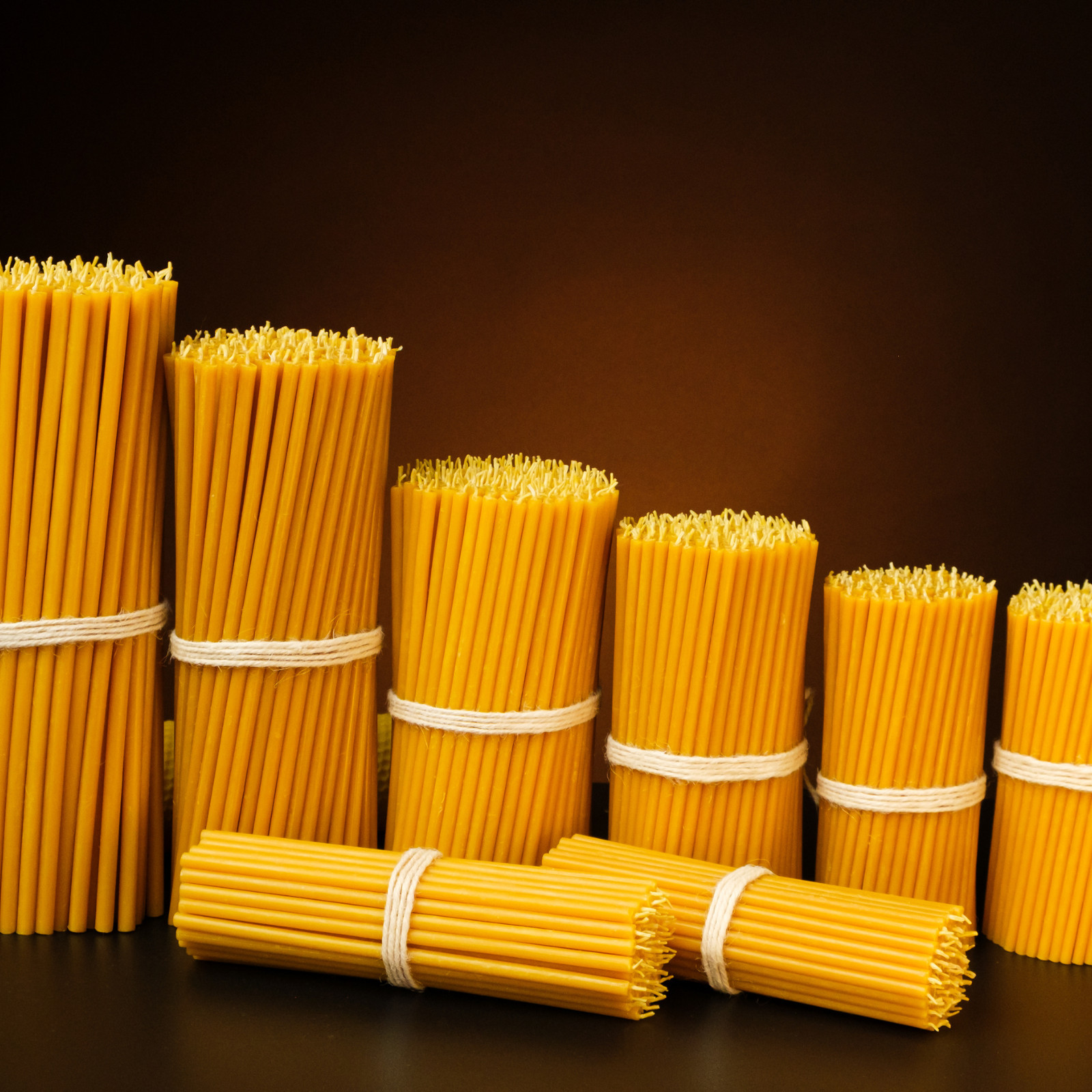 Pure Beeswax Thin Taper Candles 6.3″ x 0.2″ Church Orthodox (Pack 25-700)