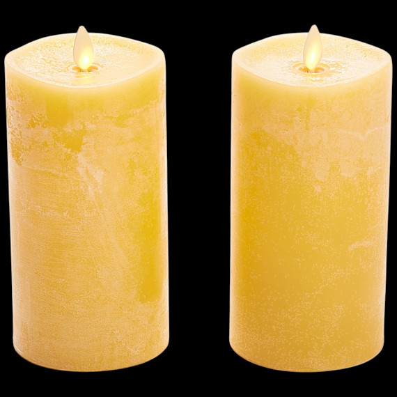 2-Pack: Luminara Flameless 6.5″ Chalky Pillars