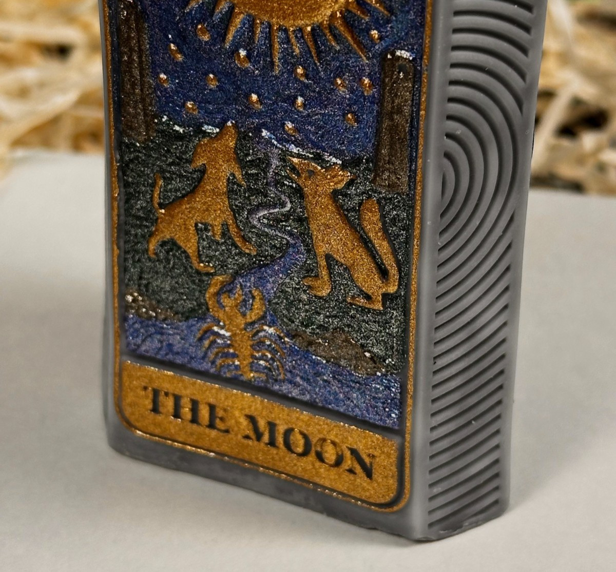 Sun & Moon Tarot Candle Set 2pc Hand Painted Arcanum XVIII XIX Witchy Decor Gift