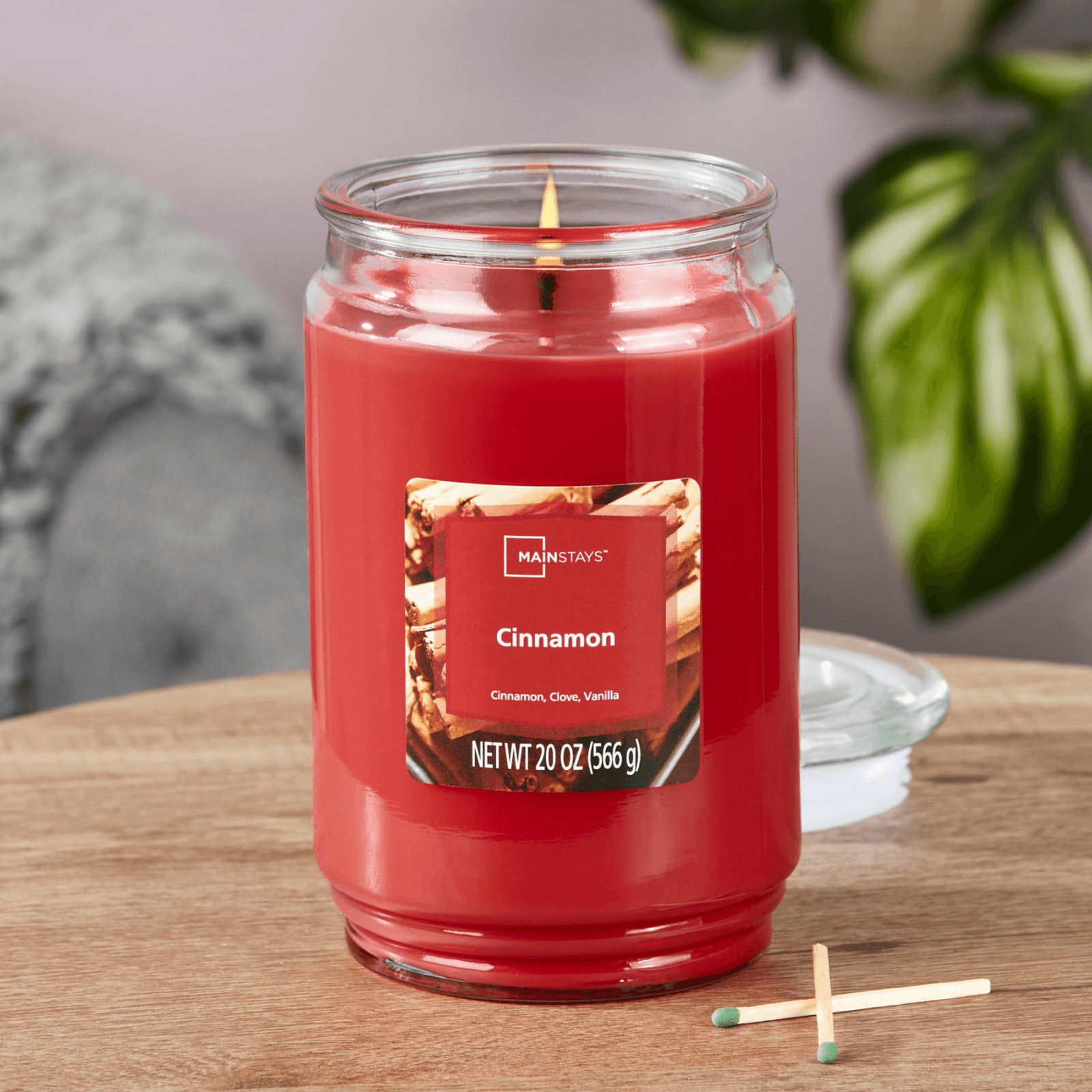 2 Pack Single Wick Scented Glass Jar Candle Cinnamon 20oz Warm Spicy