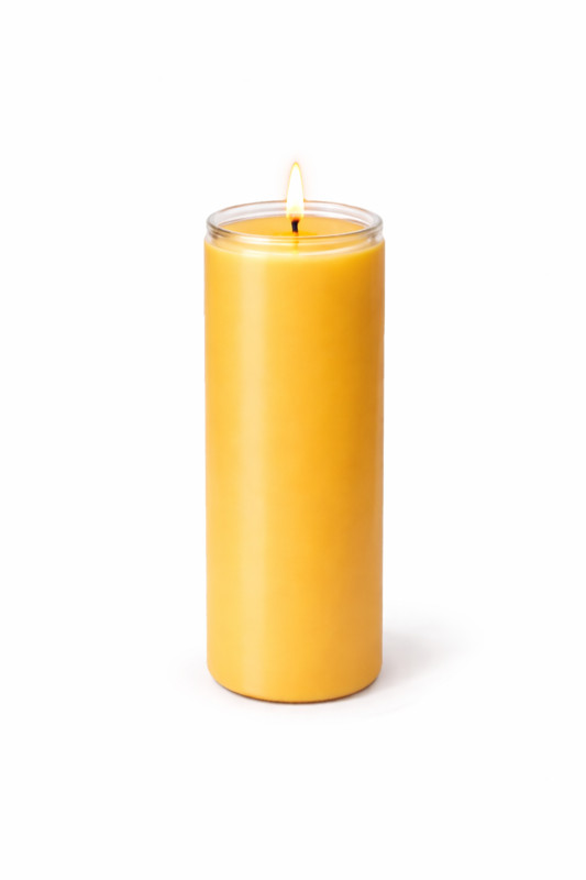 7 Day Yellow Prayer Candles 12 Pack Unscented Vigil Candles Glass Jars