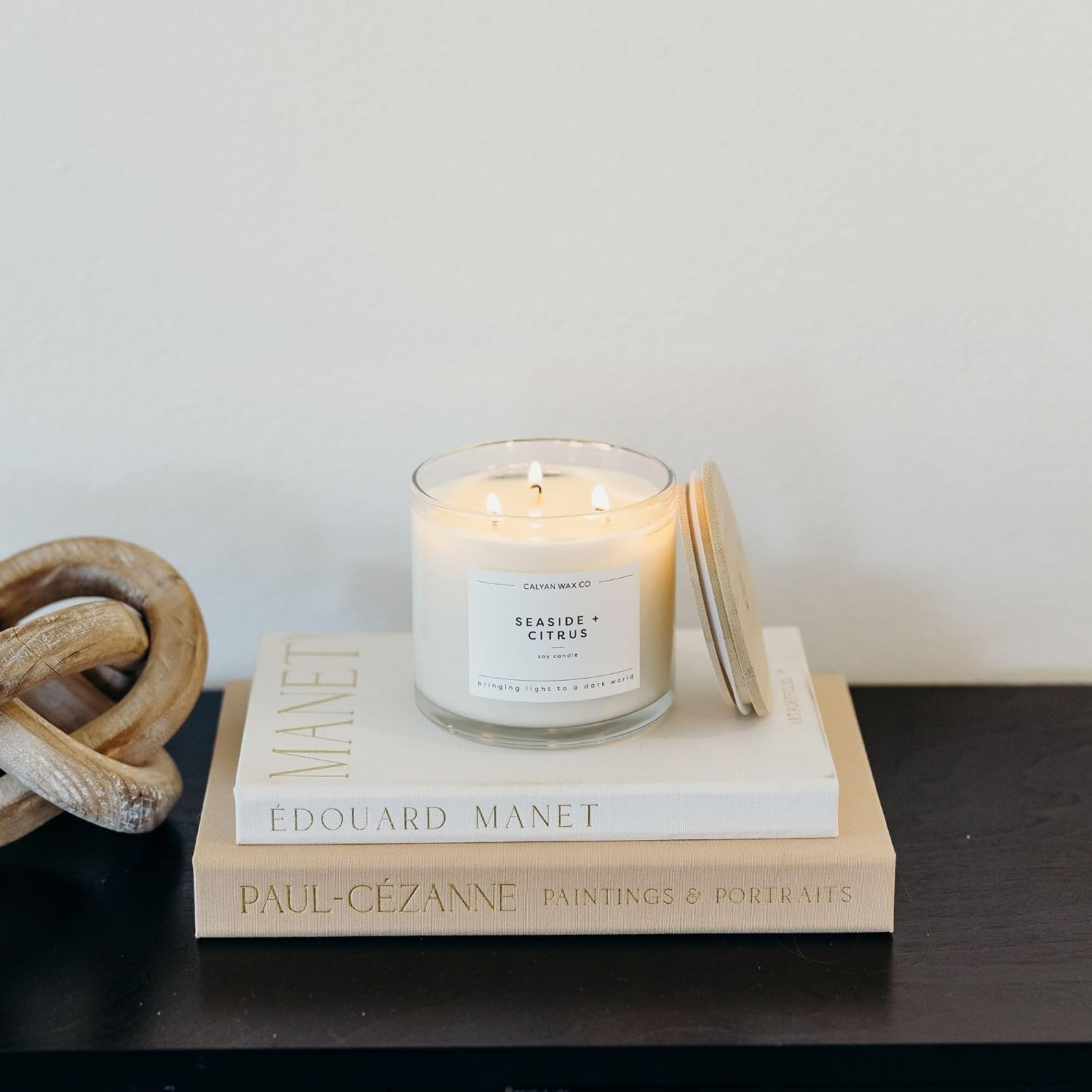 Seaside & Citrus 3 Wick Scented Candle – 43 Hour Burn – Luxury 3 Wick Soy Candle