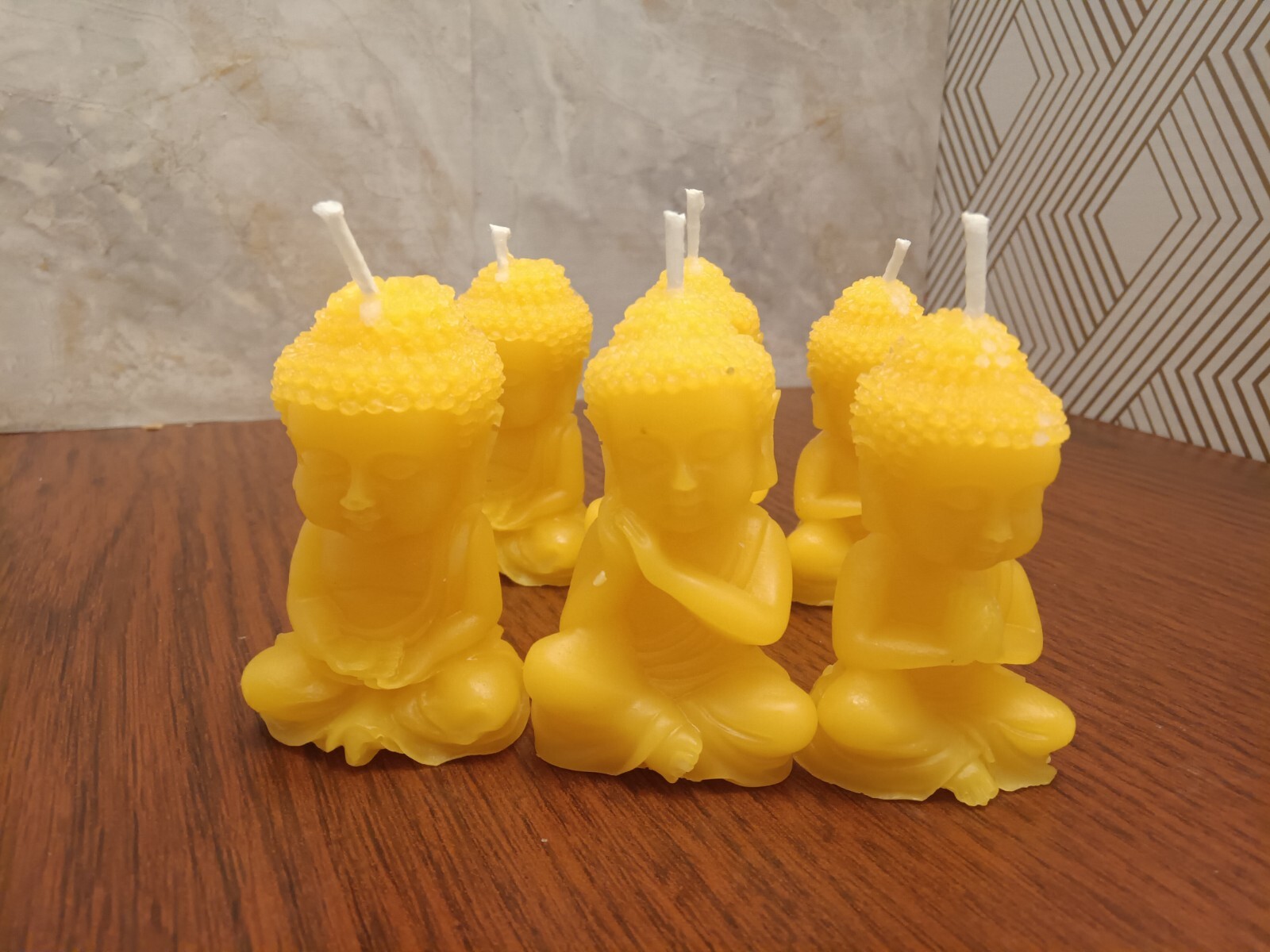 Buddha Candle Set – 3 PCS, Handmade in USA, 100% Beeswax, Organic & Meditation.