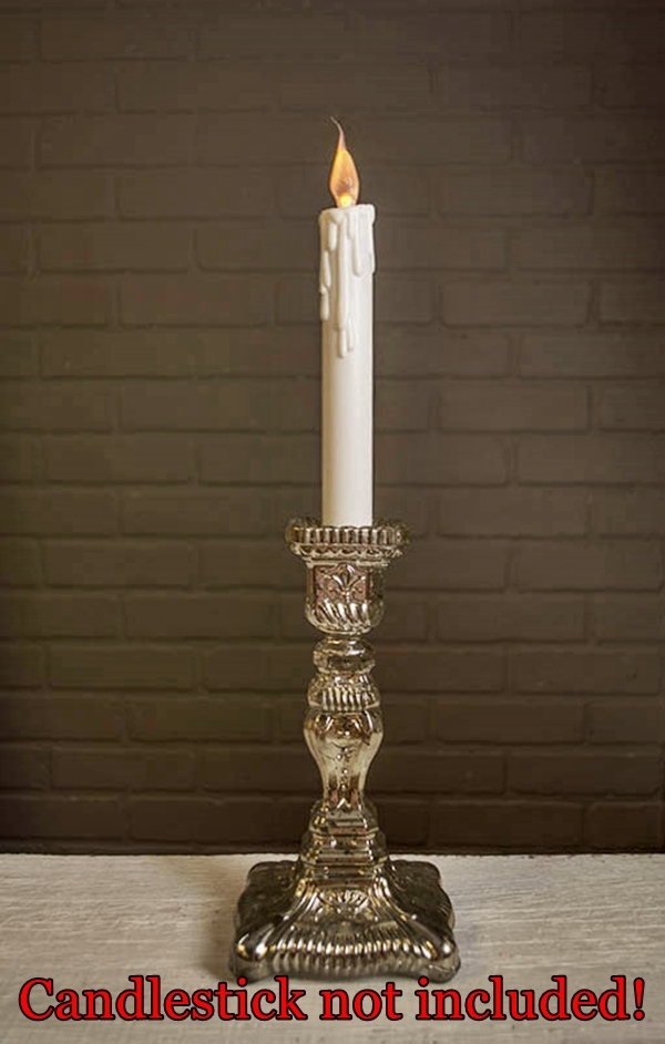 2 Piece NEW LED DRIP CANDLES White 300 Hour 7″ FLAMELESS Rustic Flicker Bulb