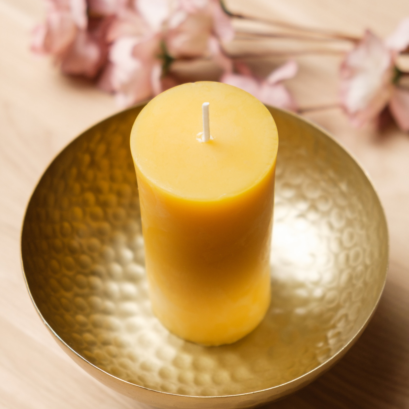 4 Pack 100% Beeswax Pillar Candles 2×4 in Unscented Natural Burn 140 Hours