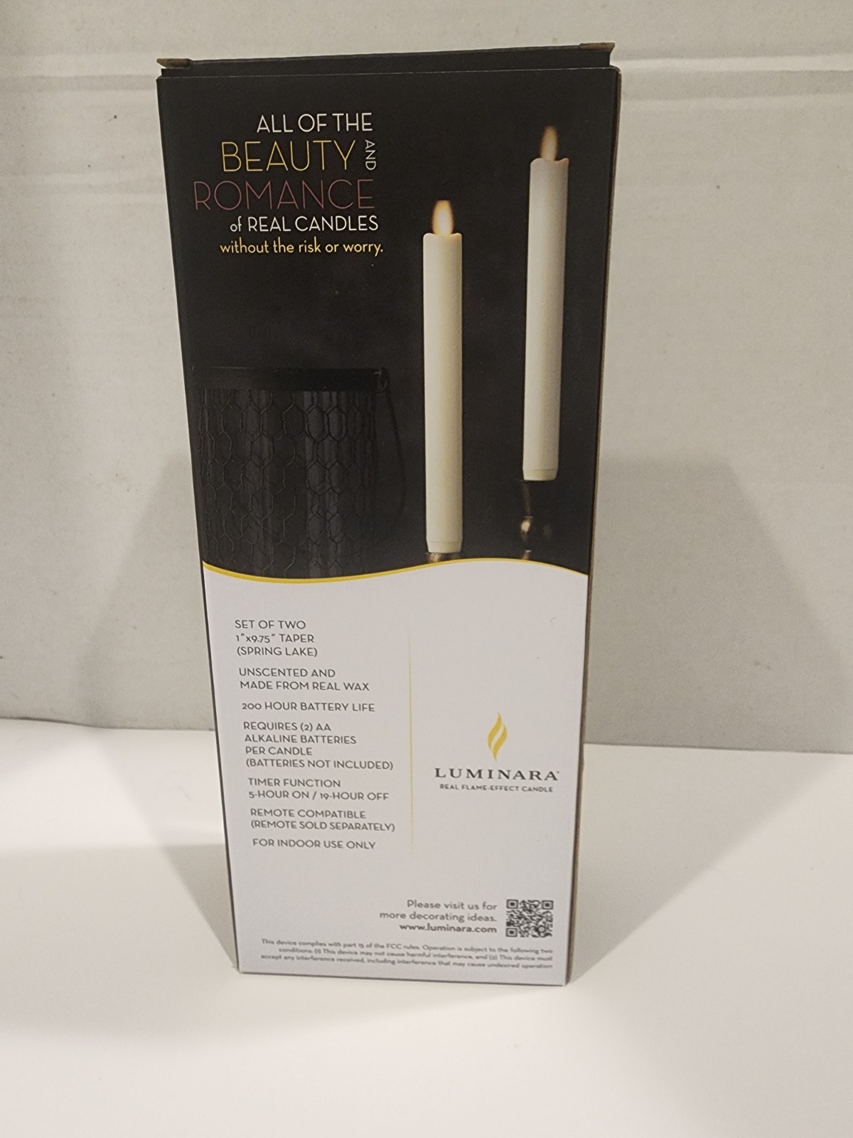 Luminara Blue Spring Lake Flameless LED Taper Candles 1×9.5 Unscented Set 2