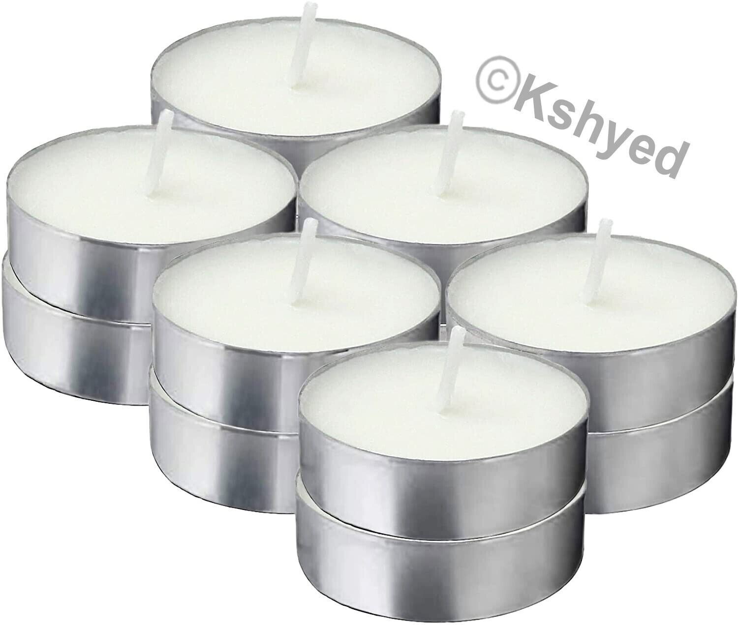 50 PCS Unscented Tealight Candles 2.5 Hour Burn Time White Dripless Long Lasting