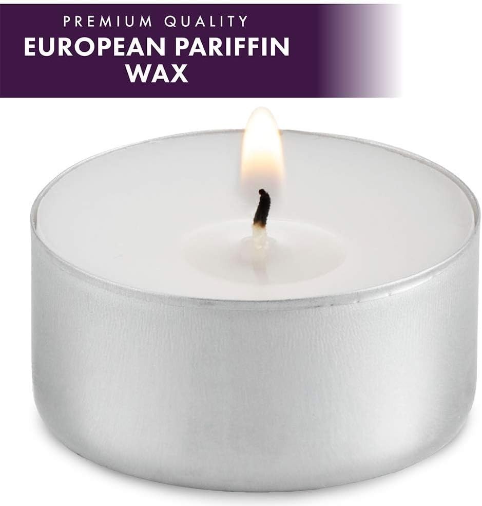 Unscented White Tealight Candles Bulk [200] | 6 Hours of Smokeless, Dripless,
