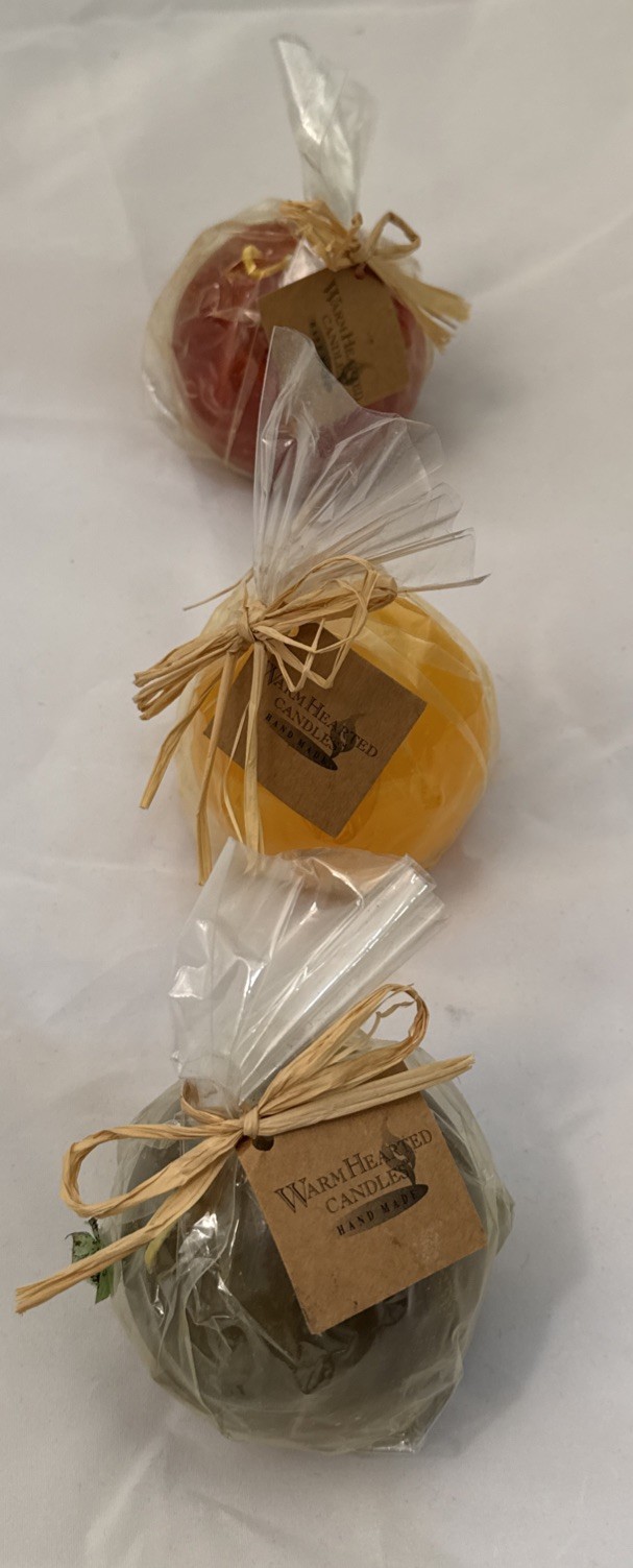 Hand Made 3 Inch Candles From Thailand Set Of 3 New Sealed
