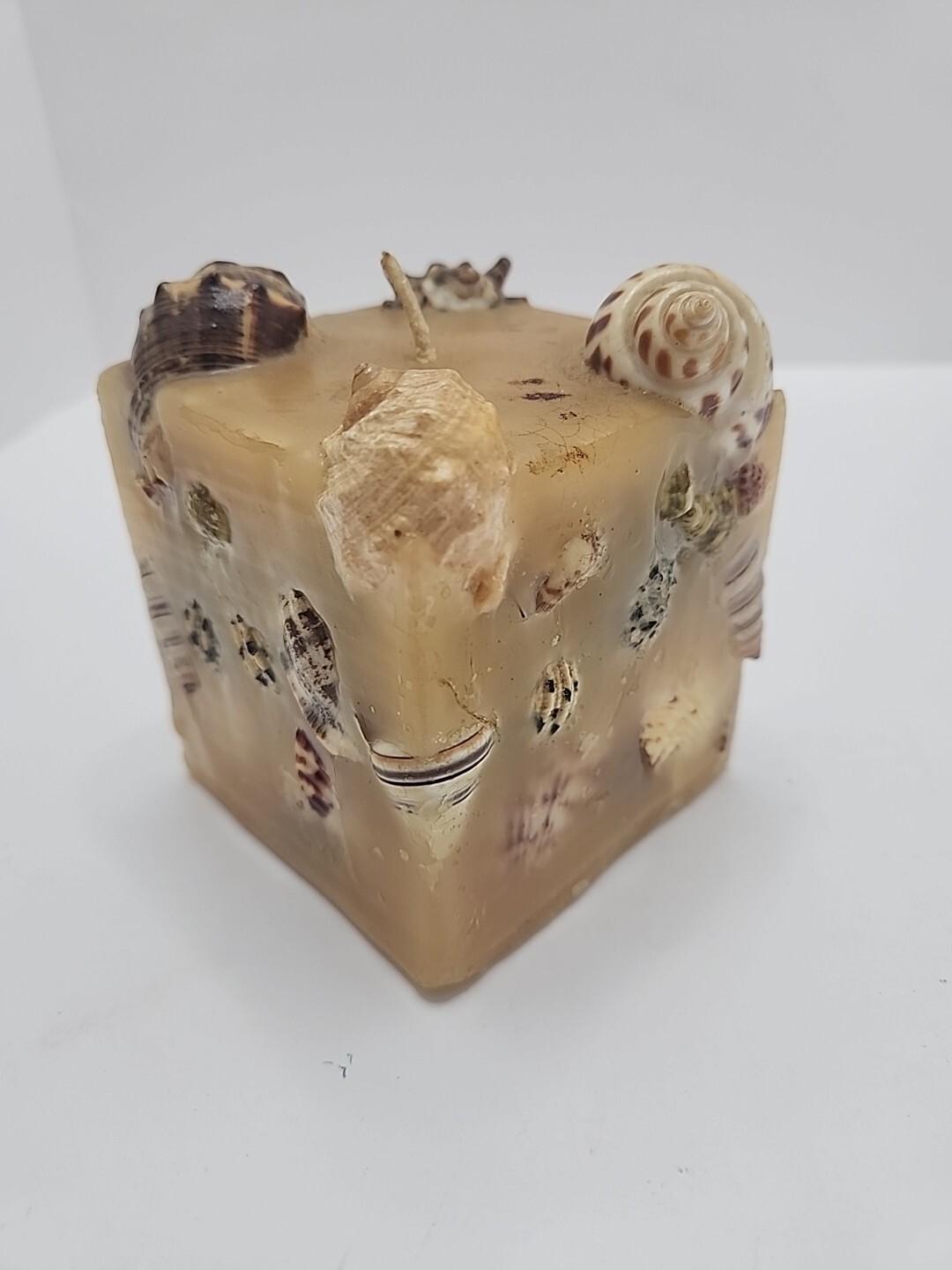Vintage Hangmade Scented Gruvs Candles Made In USA Sea Shells 3 1/2″ Square