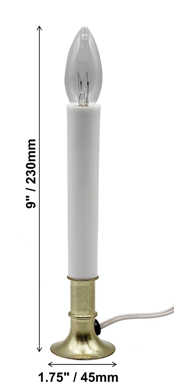 Electric Window Candle Lamp Set – Dusk to Dawn Sensor, Brass Base, 6 Pack