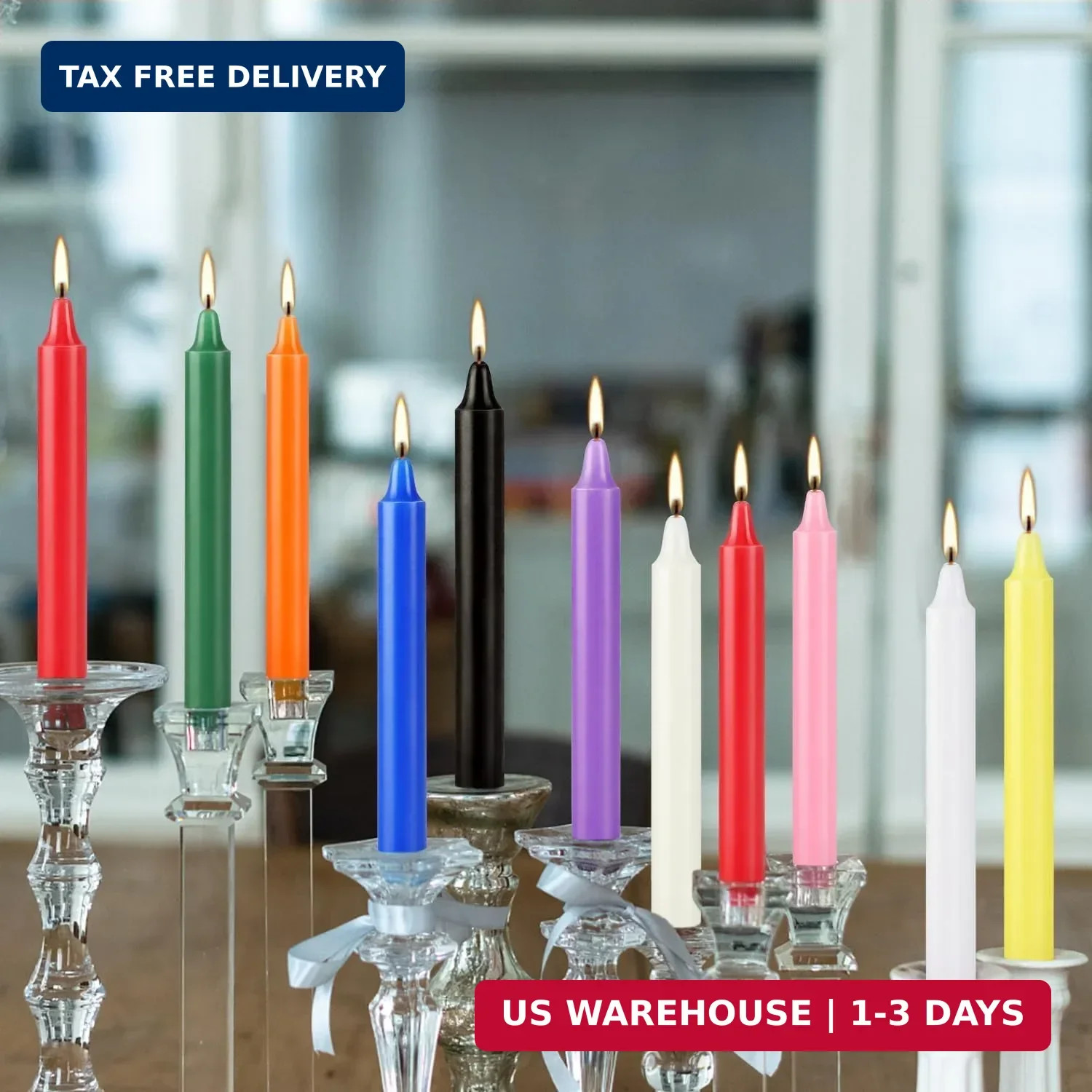 YOROXRG 40 Pack Spell Chime Candles-4 Inch Multi-Colored Taper Candles Sticks-fo