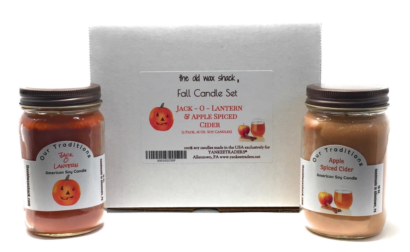 Fall Combo – Pure Soy Candle – Hand Poured In Mason Jar – SHIPS FREE