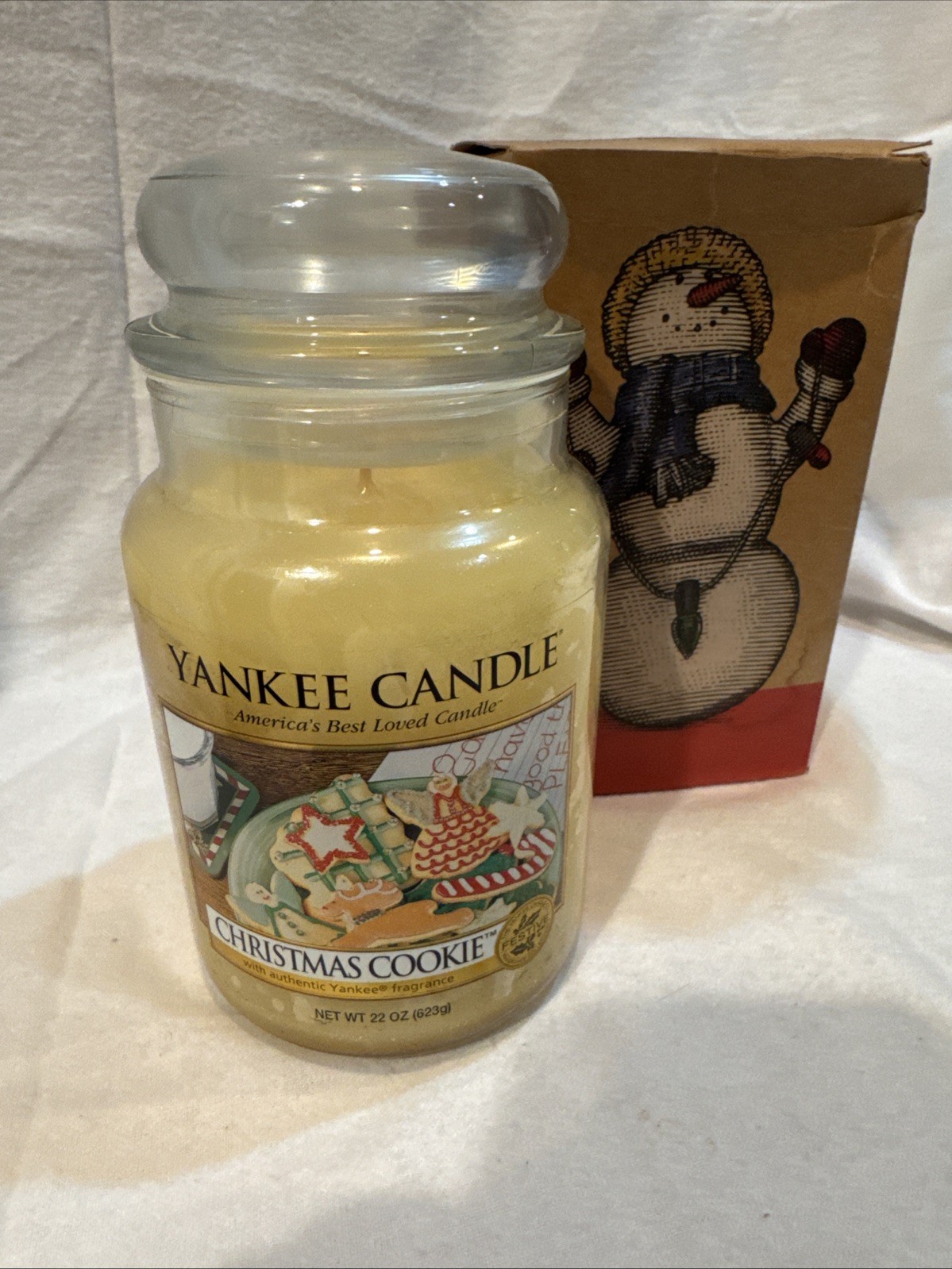 Yankee Candle Vintage Christmas Cookie Large Jar 22 Oz Single Wick Classic W Box