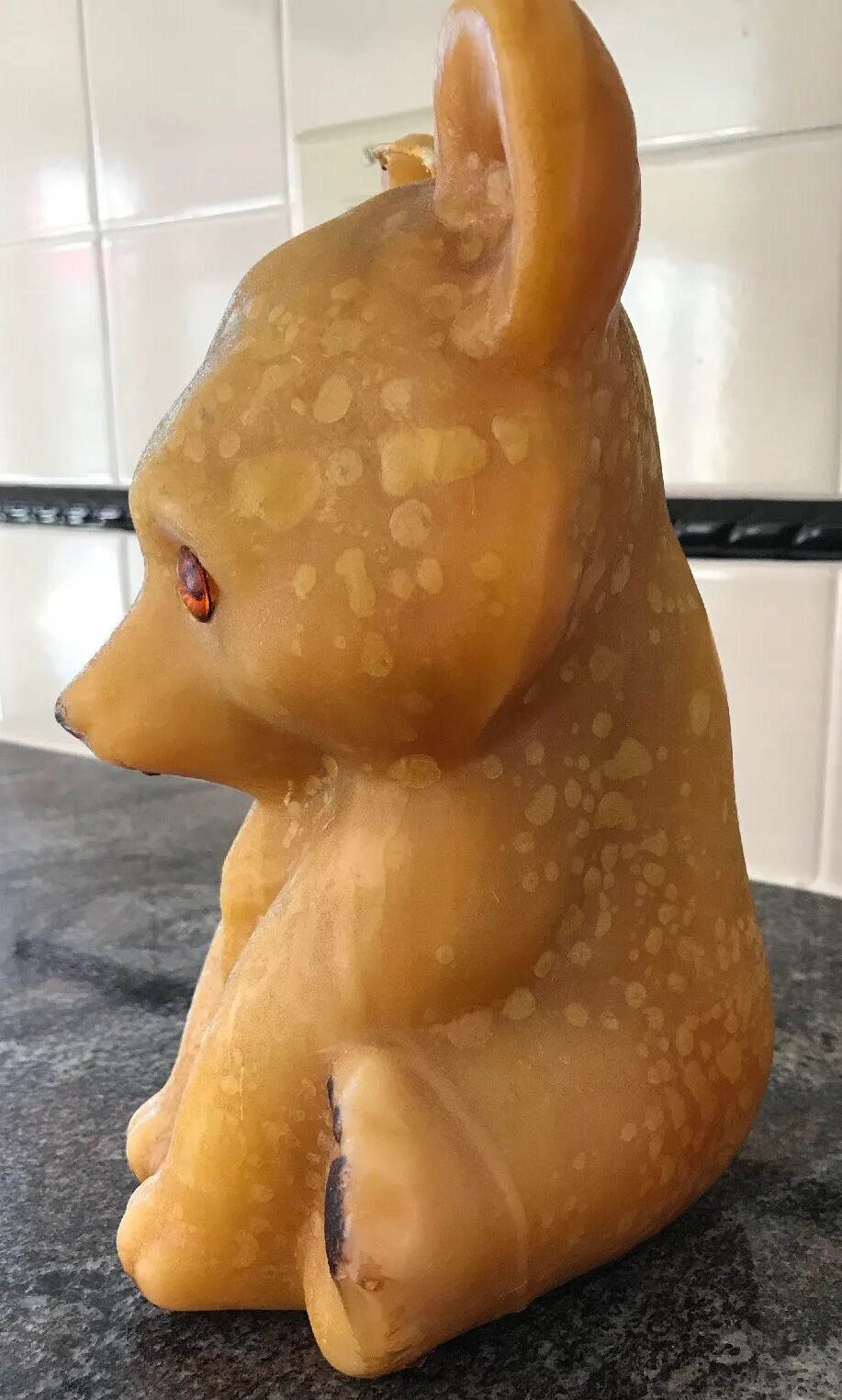1970s Yellow Bear Candle Wax Large Retro Hippie Mountains Nature Cub VTG Vintage