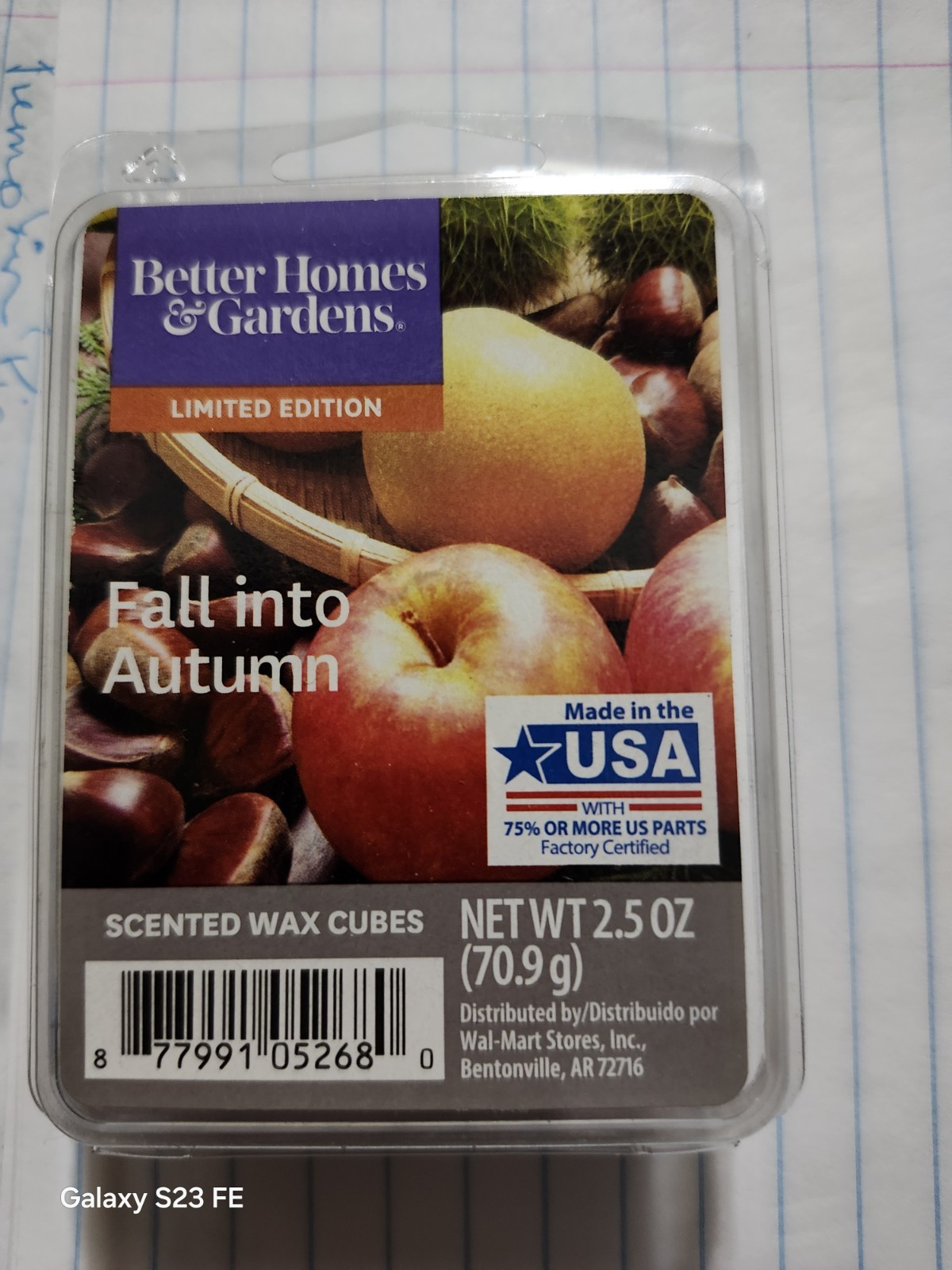 Better Homes & Gardens Wax Melt NEW Apple & Incense