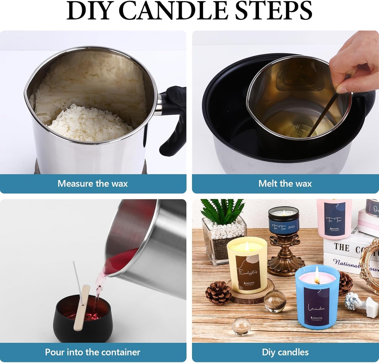 Natural Soy Candle Wax Kit for Candle Making, 10lb Bag, Premium Granular Soy Wax