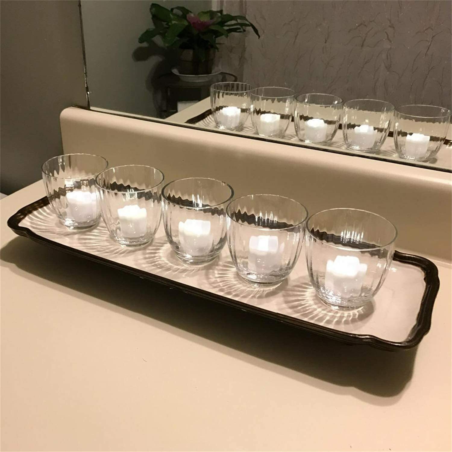 Flameless LED Candles For Outdoor Indoor Tea Candle Plastic Bright White Set 12