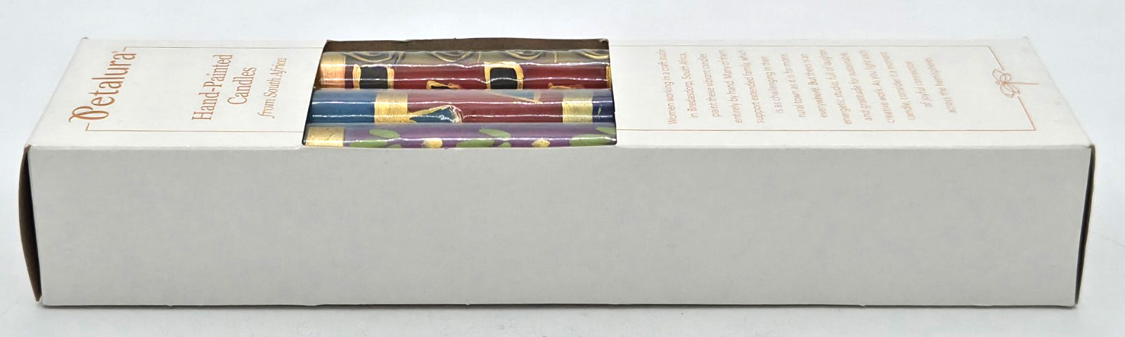 Petalura Hand Painted Candles from South Africa African⚡6 NEW IN BOX ⚡FREE SHIP⚡