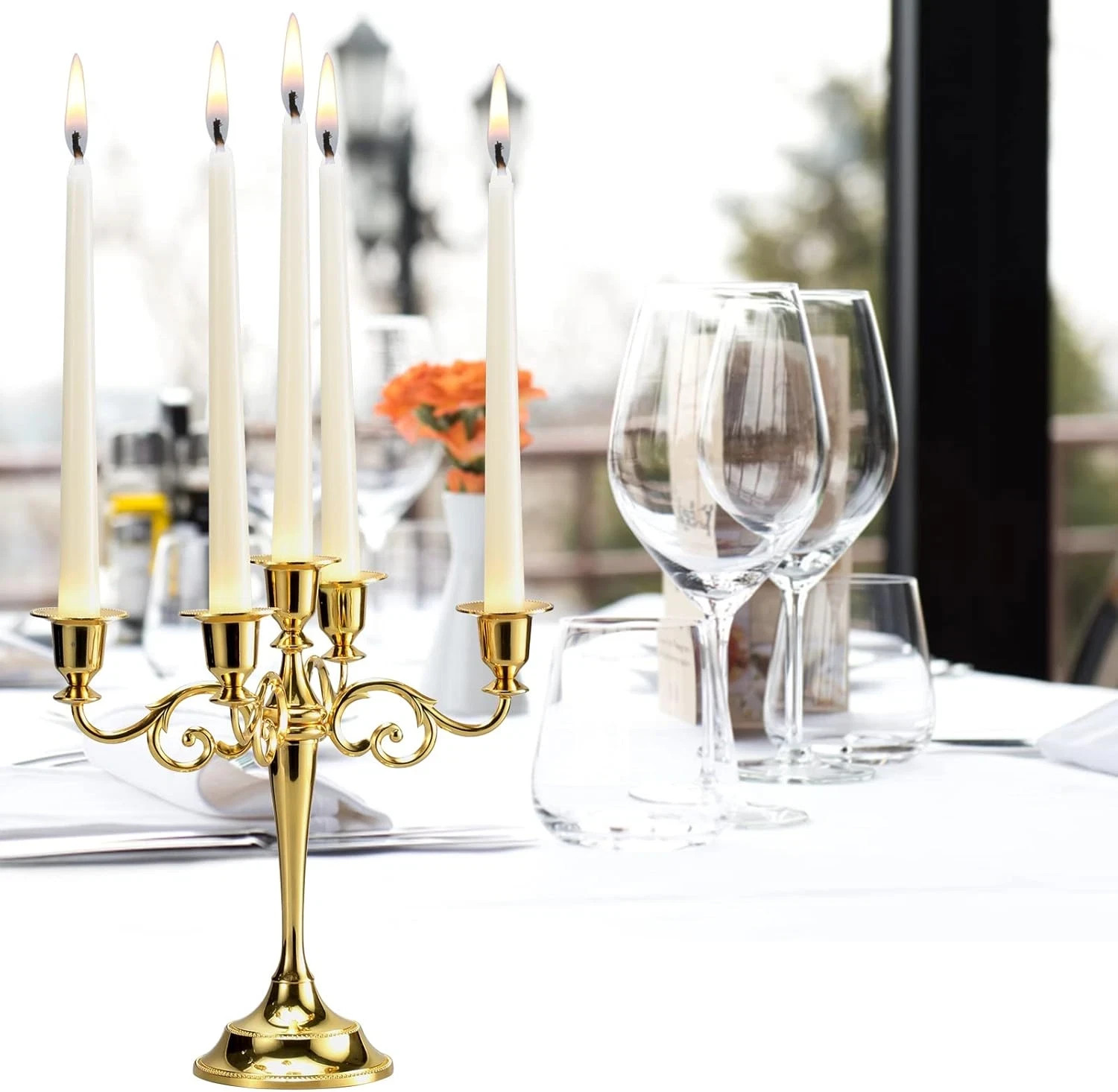 30 Pack Ivory Taper Candles, 10 Inch (H) Dripless, Unscented Dinner Candle, Smok
