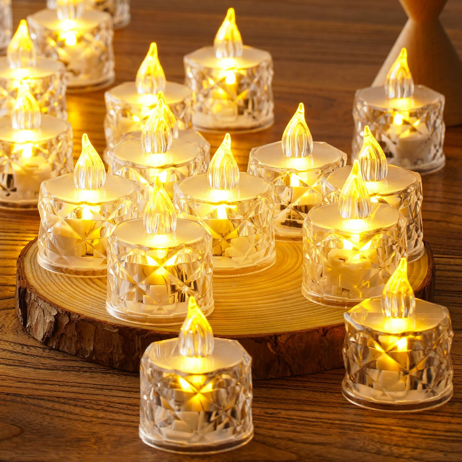 24pcs Flashing Battery Powered LED Votive Tea Candles, Realistic Electronic F…